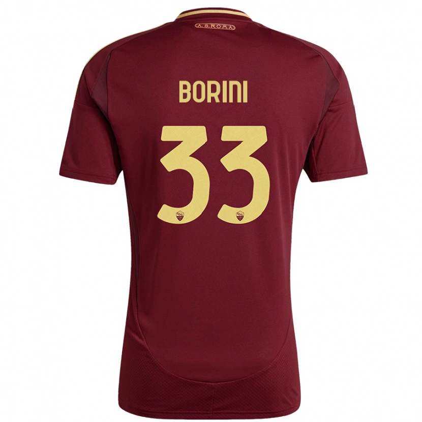 Danxen Uomo Maglia Joyce Borini #33 Rosso Marrone Oro Kit Gara Home 2024/25 Maglietta