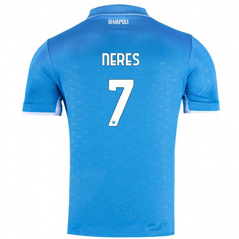 Danxen Uomo Maglia David Neres #7 Azzurro Cielo Kit Gara Home 2024/25 Maglietta