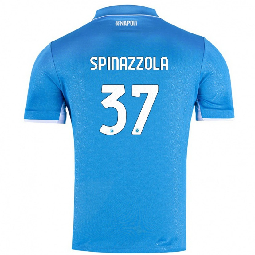 Danxen Uomo Maglia Leonardo Spinazzola #37 Azzurro Cielo Kit Gara Home 2024/25 Maglietta