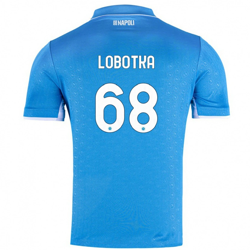 Danxen Uomo Maglia Stanislav Lobotka #68 Azzurro Cielo Kit Gara Home 2024/25 Maglietta