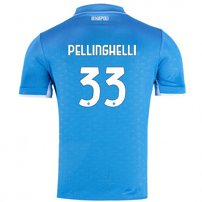 Danxen Uomo Maglia Alice Pellinghelli #33 Azzurro Cielo Kit Gara Home 2024/25 Maglietta