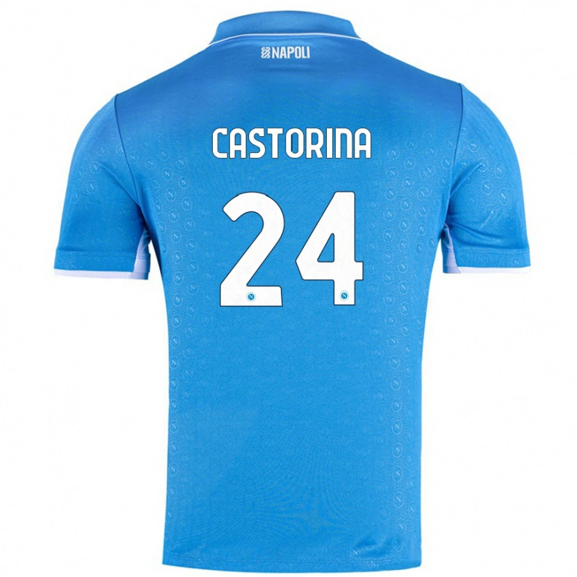 Danxen Uomo Maglia Alessandro Castorina #24 Azzurro Cielo Kit Gara Home 2024/25 Maglietta