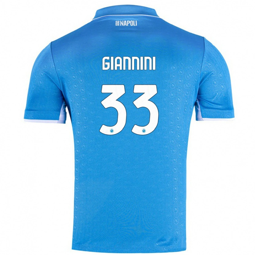 Danxen Uomo Maglia Enrico Giannini #33 Azzurro Cielo Kit Gara Home 2024/25 Maglietta
