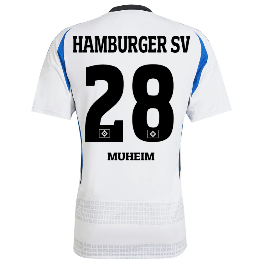 Danxen Uomo Maglia Miro Muheim #28 Bianco Blu Kit Gara Home 2024/25 Maglietta