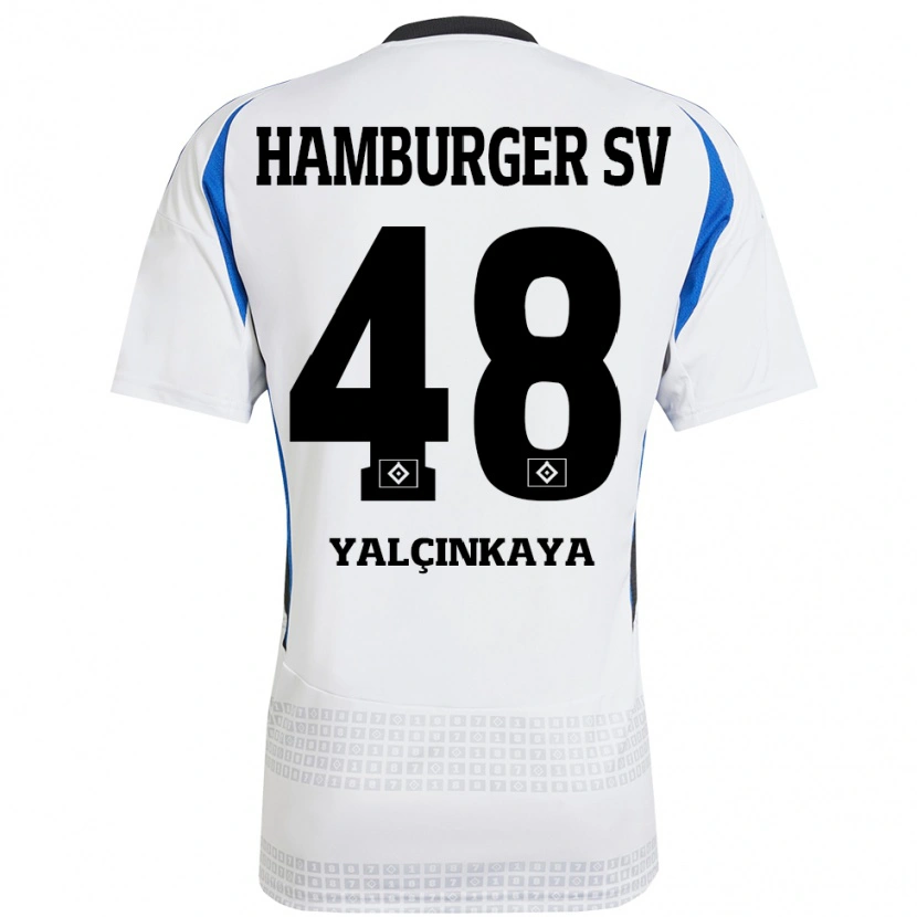 Danxen Uomo Maglia Bilal Yalcinkaya #48 Bianco Blu Kit Gara Home 2024/25 Maglietta