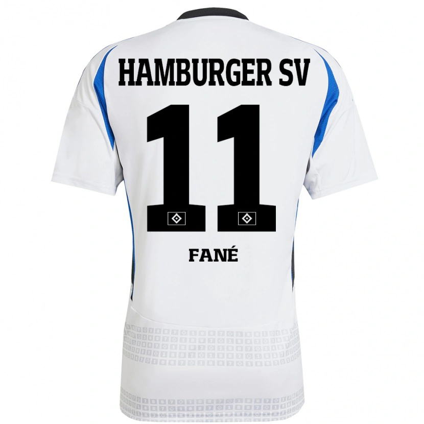 Danxen Uomo Maglia Sidi Fané #11 Bianco Blu Kit Gara Home 2024/25 Maglietta