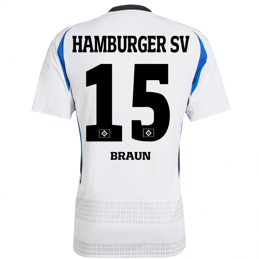 Danxen Uomo Maglia Jana Braun #15 Bianco Blu Kit Gara Home 2024/25 Maglietta