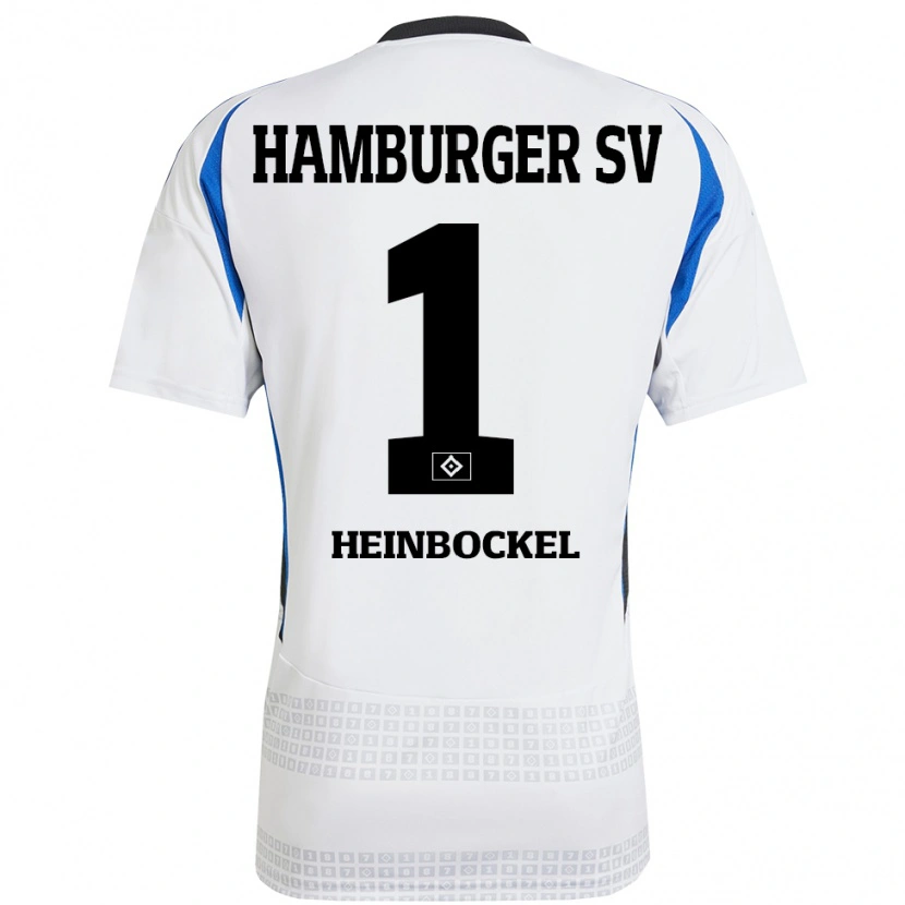Danxen Uomo Maglia Simon Heinbockel #1 Bianco Blu Kit Gara Home 2024/25 Maglietta