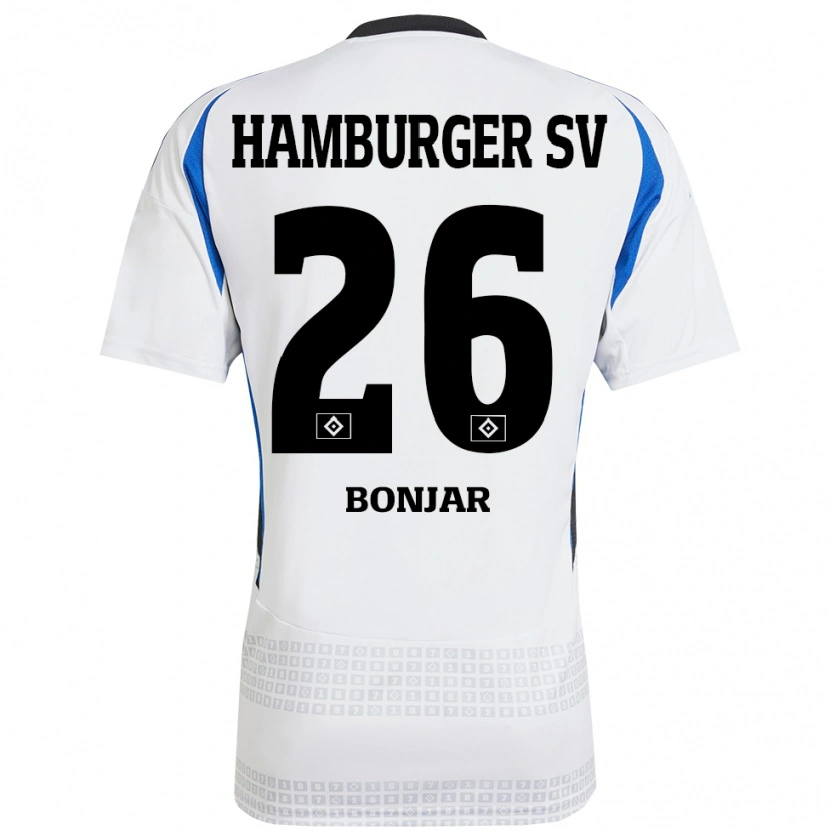 Danxen Uomo Maglia Amir Bonjar #26 Bianco Blu Kit Gara Home 2024/25 Maglietta