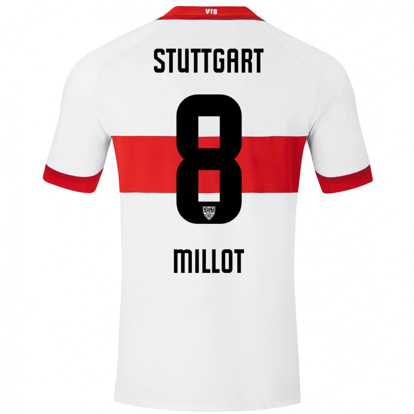 Danxen Uomo Maglia Enzo Millot #8 Bianco Rosso Kit Gara Home 2024/25 Maglietta