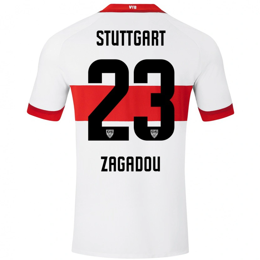 Danxen Uomo Maglia Dan-Axel Zagadou #23 Bianco Rosso Kit Gara Home 2024/25 Maglietta