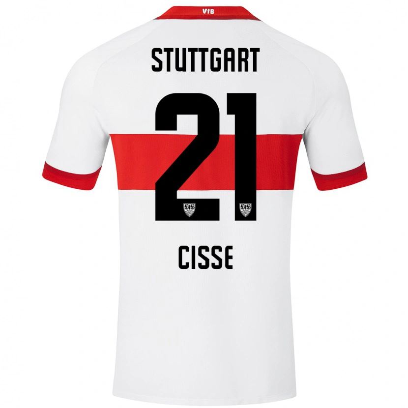 Danxen Uomo Maglia Moussa Cissé #21 Bianco Rosso Kit Gara Home 2024/25 Maglietta