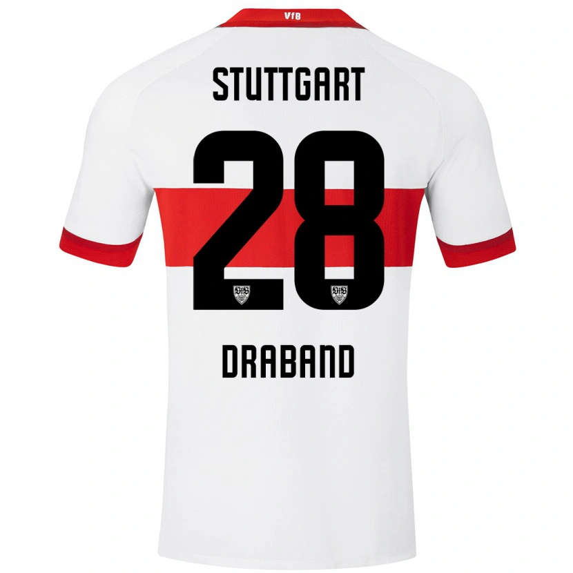 Danxen Uomo Maglia Dominik Draband #28 Bianco Rosso Kit Gara Home 2024/25 Maglietta
