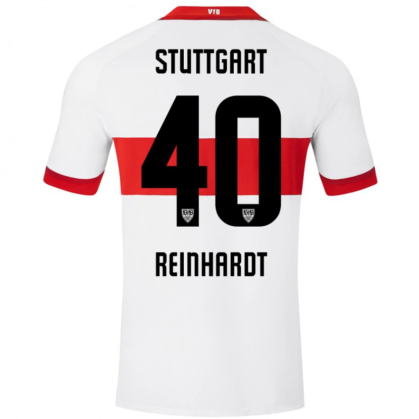 Danxen Uomo Maglia Peter Reinhardt #40 Bianco Rosso Kit Gara Home 2024/25 Maglietta