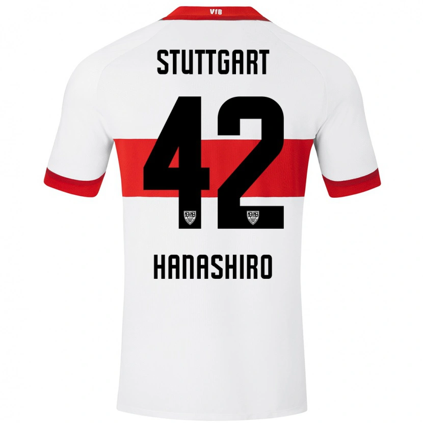 Danxen Uomo Maglia Rinto Hanashiro #42 Bianco Rosso Kit Gara Home 2024/25 Maglietta