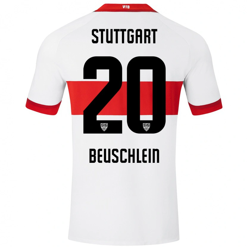 Danxen Uomo Maglia Jana Beuschlein #20 Bianco Rosso Kit Gara Home 2024/25 Maglietta