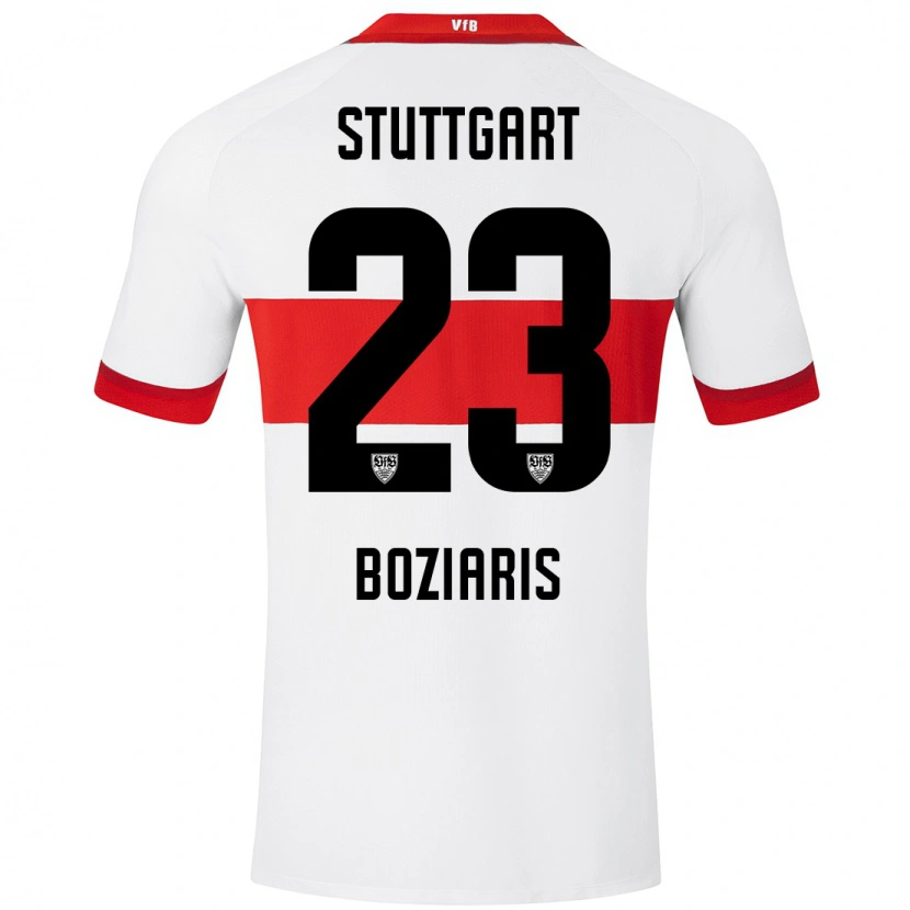 Danxen Uomo Maglia Giannis Boziaris #23 Bianco Rosso Kit Gara Home 2024/25 Maglietta