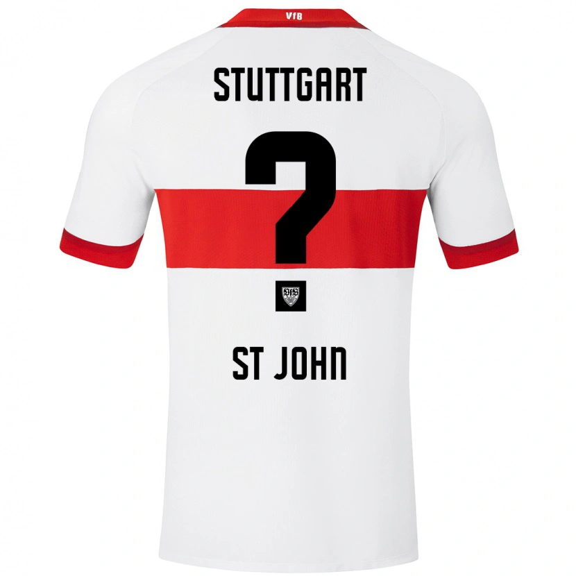 Danxen Uomo Maglia Rawley St. John #0 Bianco Rosso Kit Gara Home 2024/25 Maglietta