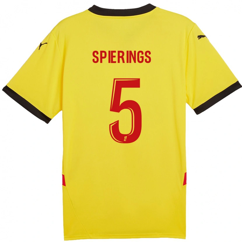 Danxen Uomo Maglia Stijn Spierings #5 Giallo Rosso Kit Gara Home 2024/25 Maglietta