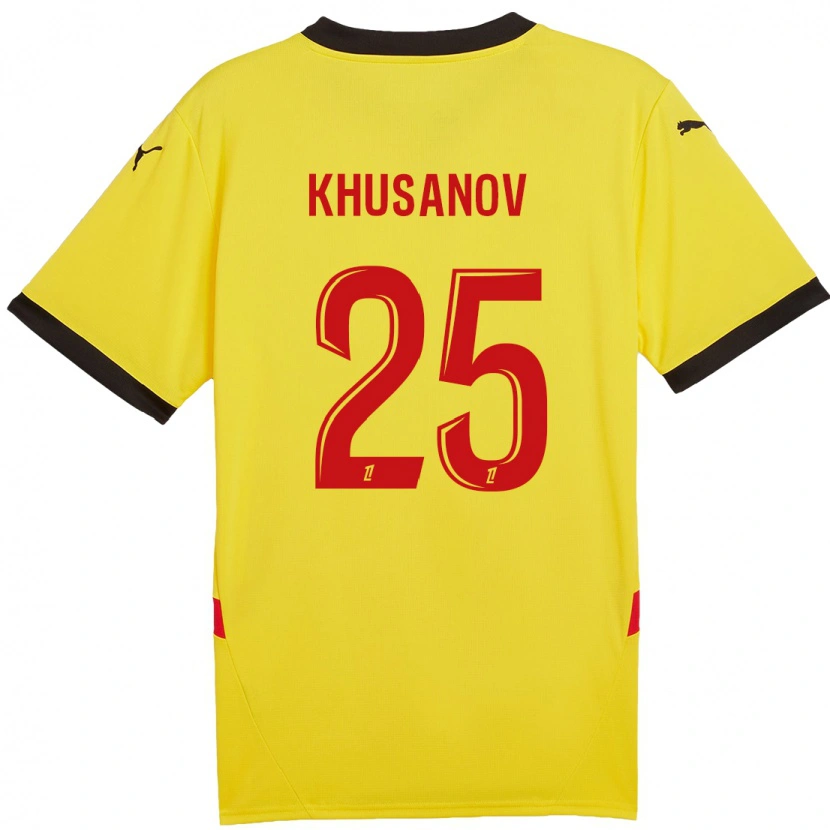 Danxen Uomo Maglia Abdukodir Khusanov #25 Giallo Rosso Kit Gara Home 2024/25 Maglietta