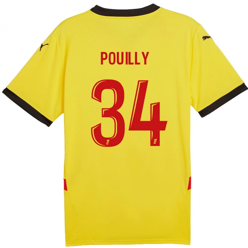 Danxen Uomo Maglia Tom Pouilly #34 Giallo Rosso Kit Gara Home 2024/25 Maglietta