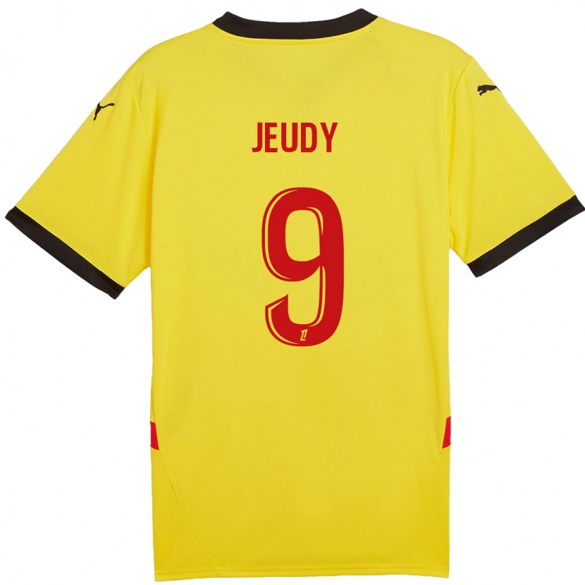 Danxen Uomo Maglia Sherly Jeudy #9 Giallo Rosso Kit Gara Home 2024/25 Maglietta