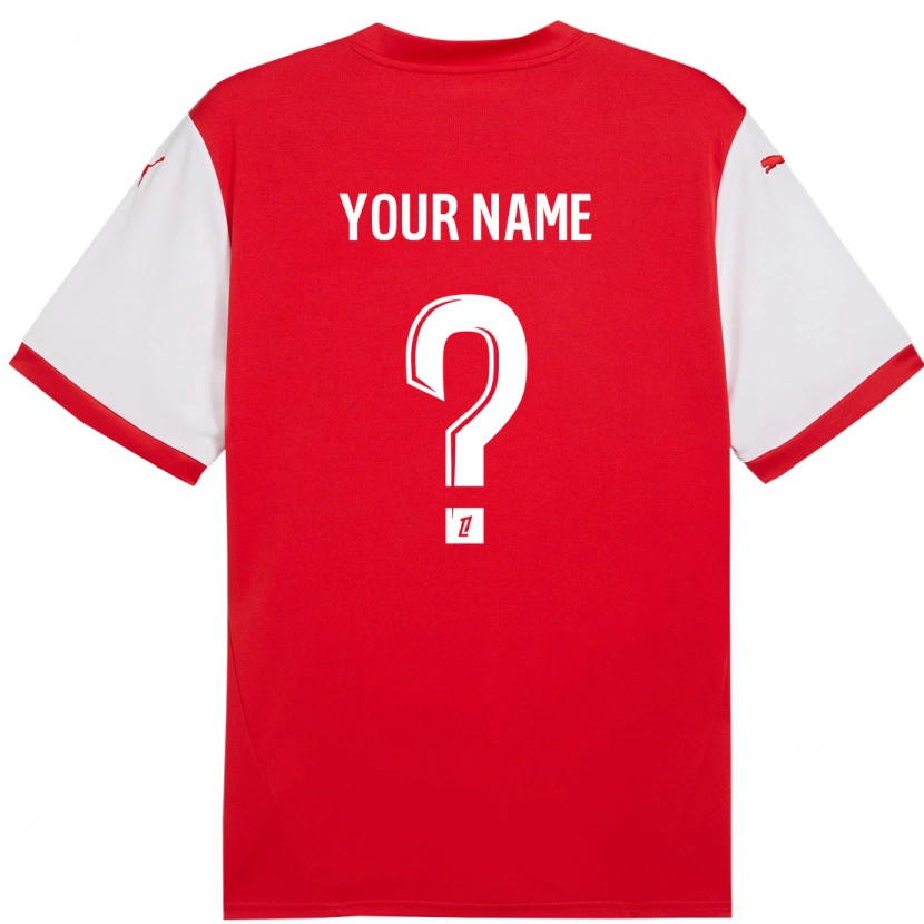 Danxen Uomo Maglia Il Tuo Nome #0 Rosso Bianco Kit Gara Home 2024/25 Maglietta