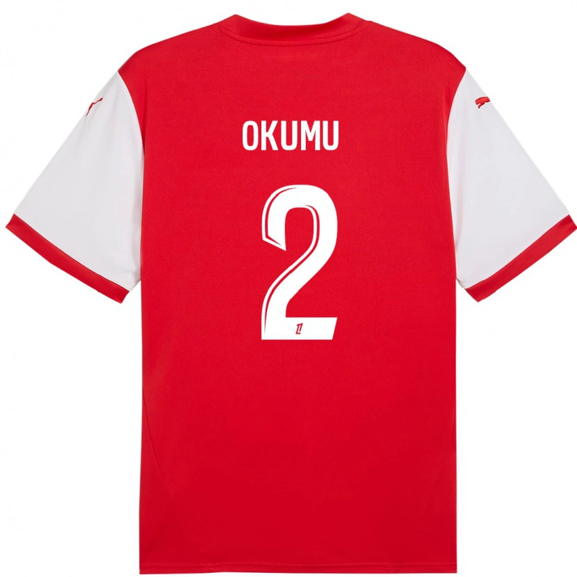 Danxen Uomo Maglia Joseph Okumu #2 Rosso Bianco Kit Gara Home 2024/25 Maglietta