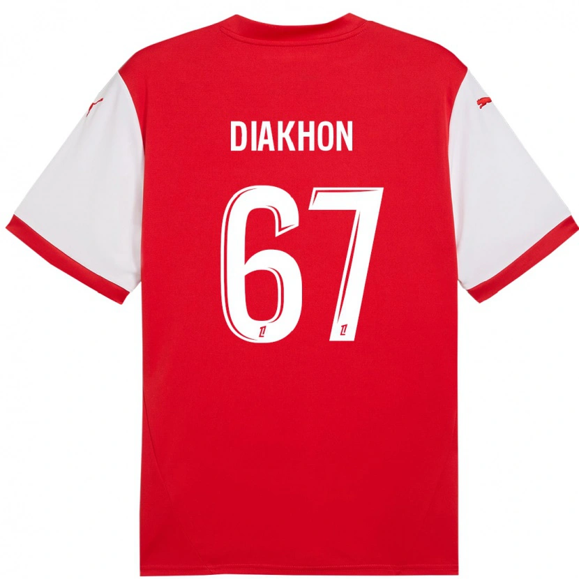 Danxen Uomo Maglia Mamadou Diakhon #67 Rosso Bianco Kit Gara Home 2024/25 Maglietta