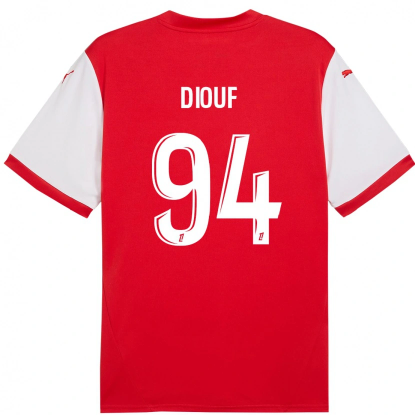 Danxen Uomo Maglia Yehvann Diouf #94 Rosso Bianco Kit Gara Home 2024/25 Maglietta
