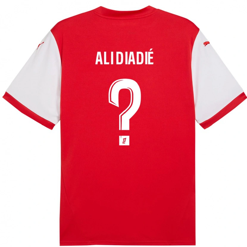 Danxen Uomo Maglia Mohamed Ali Diadié #0 Rosso Bianco Kit Gara Home 2024/25 Maglietta