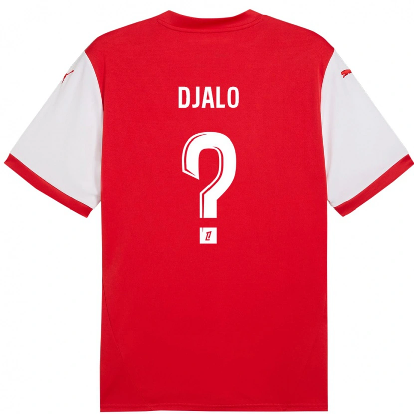 Danxen Uomo Maglia Mamadu Djaló #0 Rosso Bianco Kit Gara Home 2024/25 Maglietta