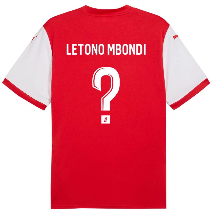 Danxen Uomo Maglia Christ-Emmanuel Letono Mbondi #0 Rosso Bianco Kit Gara Home 2024/25 Maglietta