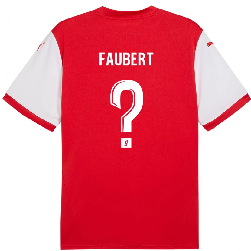 Danxen Uomo Maglia Noam Faubert #0 Rosso Bianco Kit Gara Home 2024/25 Maglietta