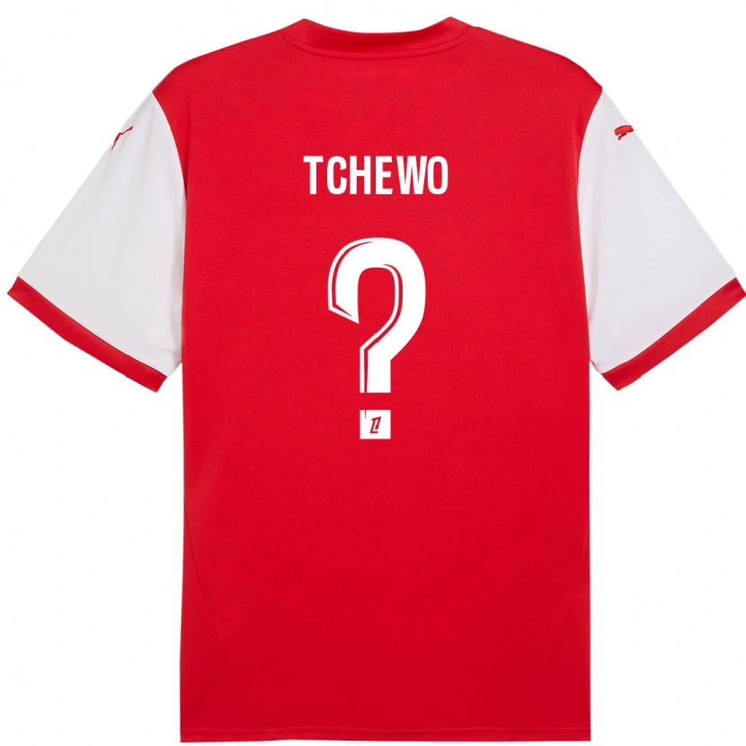 Danxen Uomo Maglia Ryan Tchapda Tchewo #0 Rosso Bianco Kit Gara Home 2024/25 Maglietta