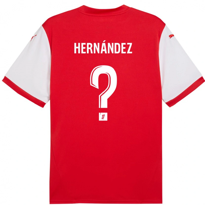 Danxen Uomo Maglia Melvin Hernández #0 Rosso Bianco Kit Gara Home 2024/25 Maglietta