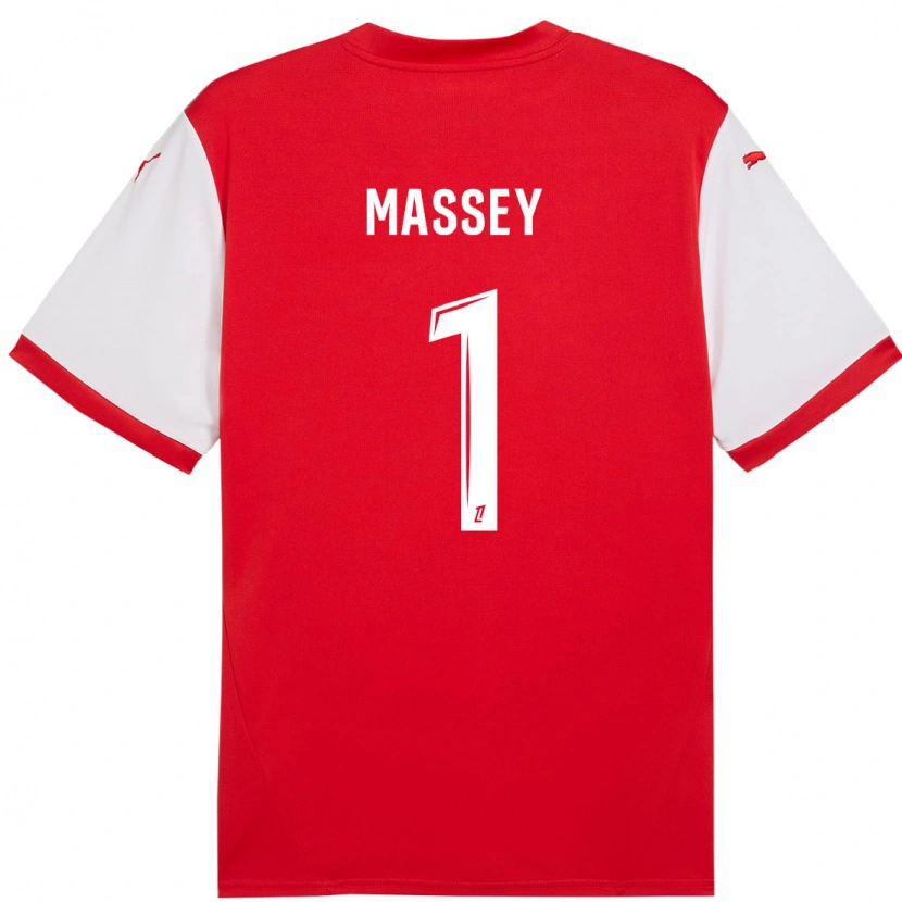 Danxen Uomo Maglia Kayza Massey #1 Rosso Bianco Kit Gara Home 2024/25 Maglietta