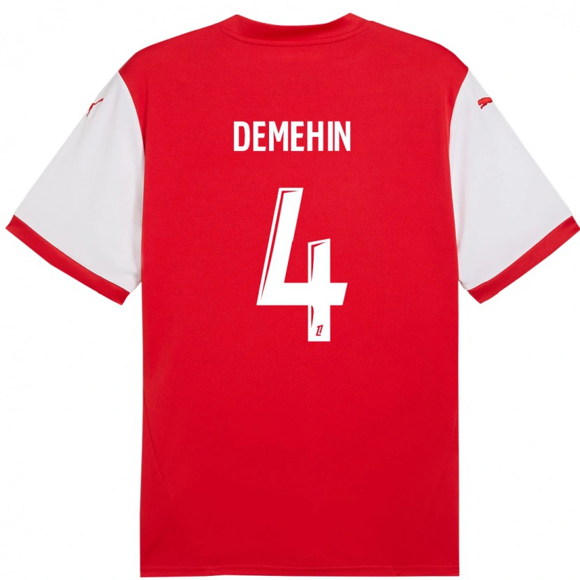 Danxen Uomo Maglia Oluwatosin Demehin #4 Rosso Bianco Kit Gara Home 2024/25 Maglietta