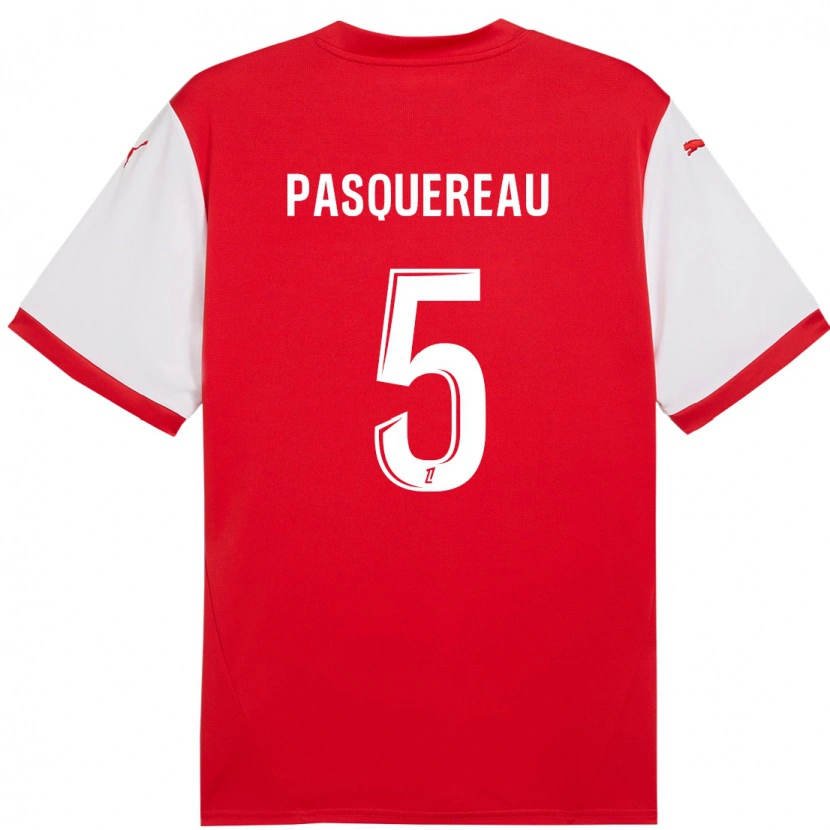 Danxen Uomo Maglia Julie Pasquereau #5 Rosso Bianco Kit Gara Home 2024/25 Maglietta