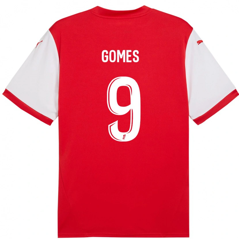 Danxen Uomo Maglia Mélissa Gomes #9 Rosso Bianco Kit Gara Home 2024/25 Maglietta