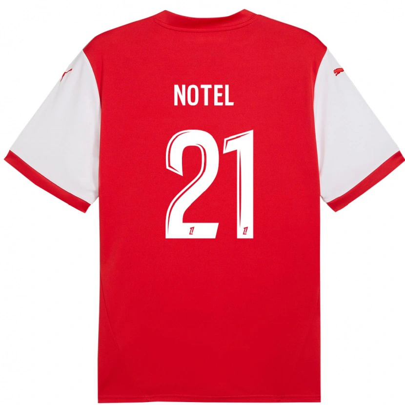 Danxen Uomo Maglia Léa Notel #21 Rosso Bianco Kit Gara Home 2024/25 Maglietta