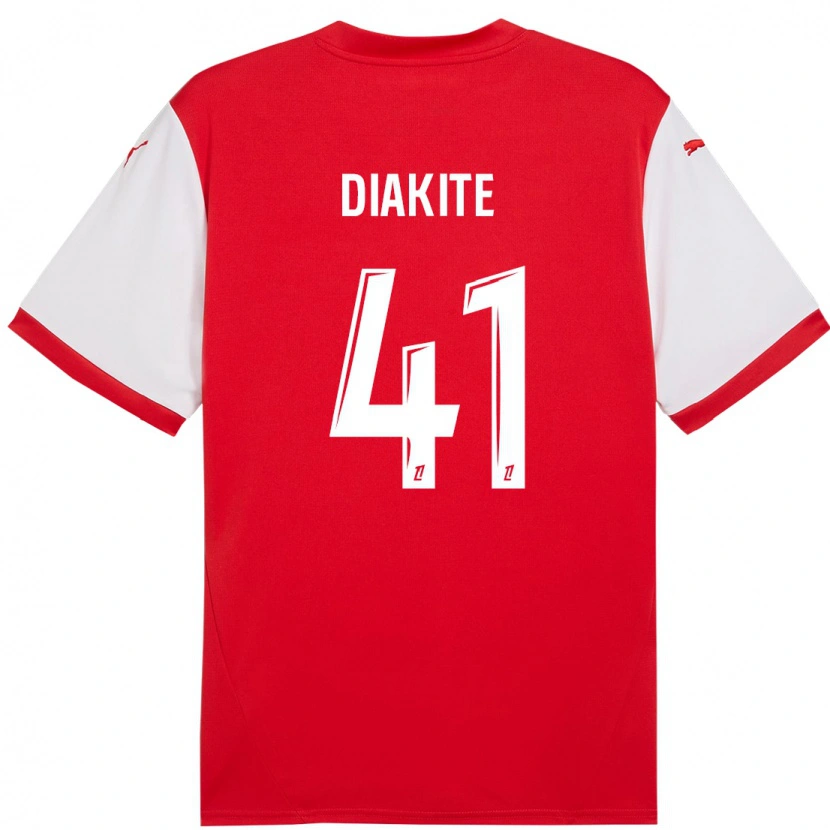 Danxen Uomo Maglia Ibrahim Diakité #41 Rosso Bianco Kit Gara Home 2024/25 Maglietta