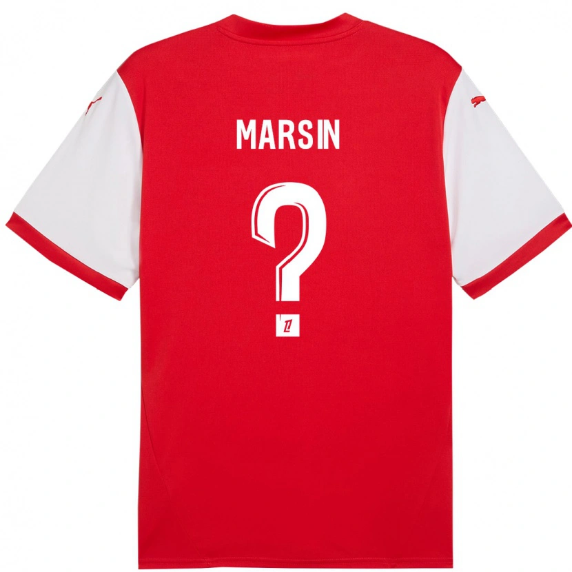 Danxen Uomo Maglia Antonin Marsin #0 Rosso Bianco Kit Gara Home 2024/25 Maglietta