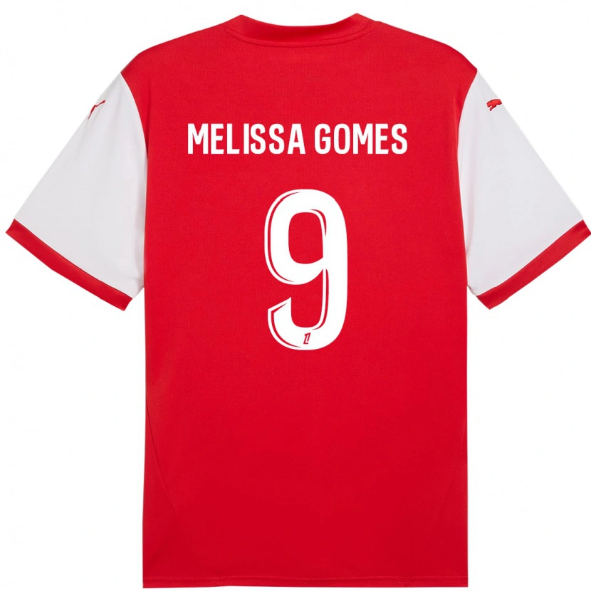 Danxen Uomo Maglia Melissa Ferreira Gomes #9 Rosso Bianco Kit Gara Home 2024/25 Maglietta