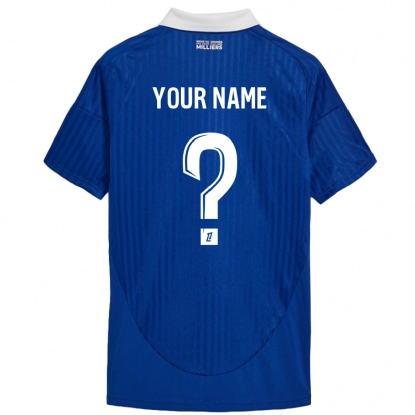Danxen Uomo Maglia Il Tuo Nome #0 Blu Bianco Kit Gara Home 2024/25 Maglietta