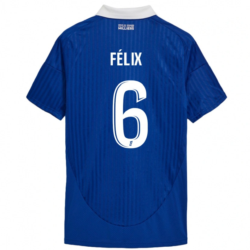 Danxen Uomo Maglia Félix Lemaréchal #6 Blu Bianco Kit Gara Home 2024/25 Maglietta