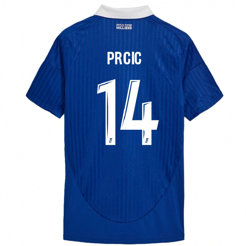 Danxen Uomo Maglia Sanjin Prcic #14 Blu Bianco Kit Gara Home 2024/25 Maglietta