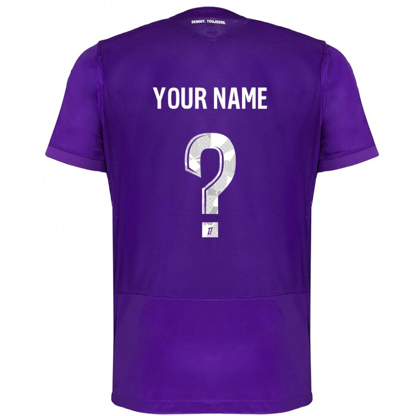 Danxen Uomo Maglia Il Tuo Nome #0 Viola Bianco Kit Gara Home 2024/25 Maglietta
