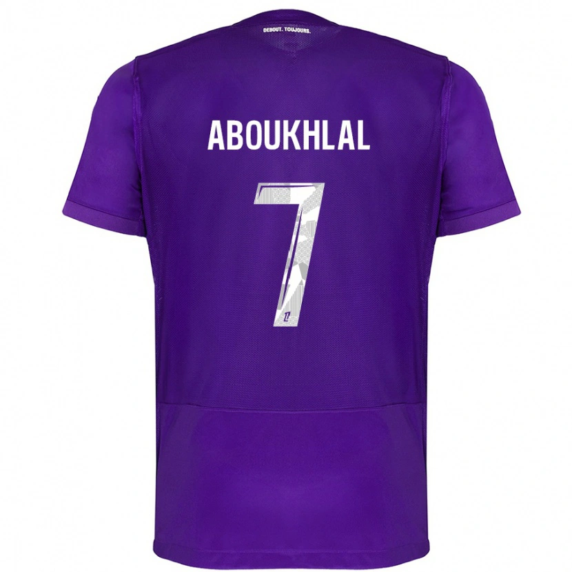 Danxen Uomo Maglia Zakaria Aboukhlal #7 Viola Bianco Kit Gara Home 2024/25 Maglietta