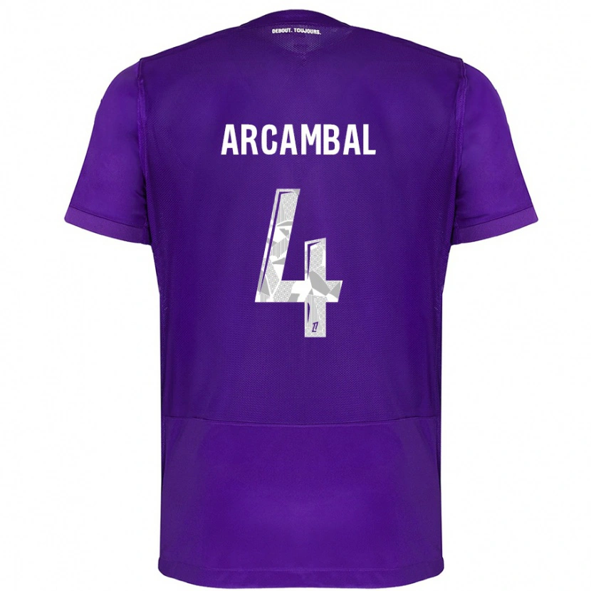 Danxen Uomo Maglia Anais Arcambal #4 Viola Bianco Kit Gara Home 2024/25 Maglietta